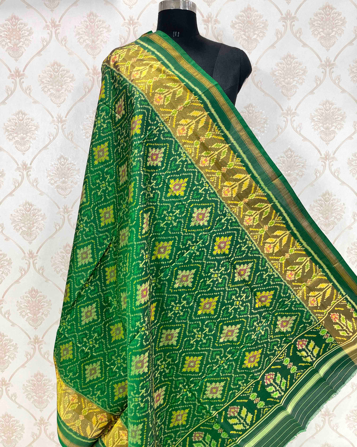 Green Panchanda Designer Patola Dupatta