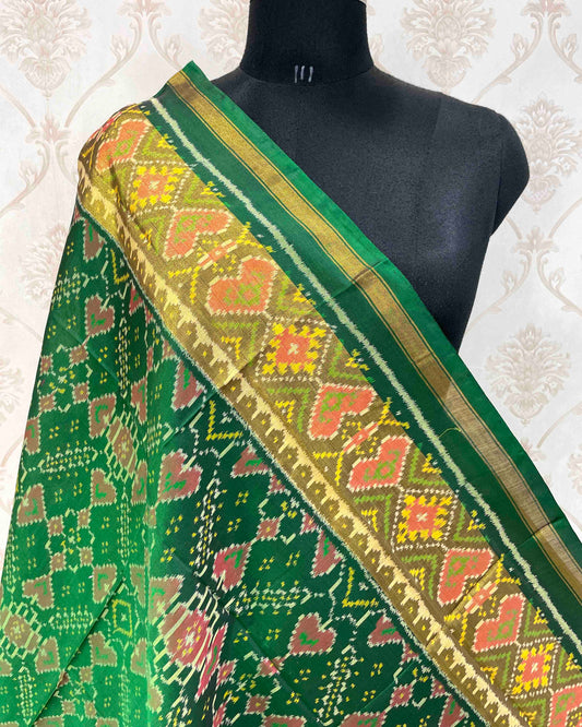 Green Manekchowk Designer Patola Dupatta