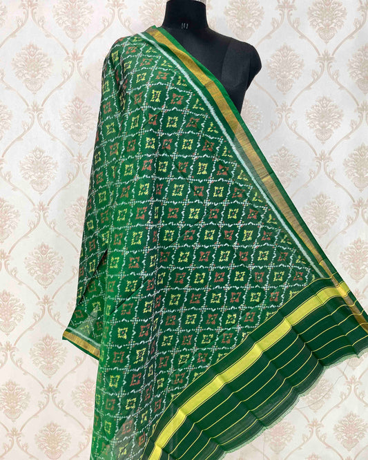 Green Panchanda Designer Patola Dupatta