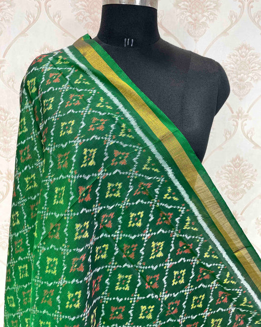 Green Panchanda Designer Patola Dupatta