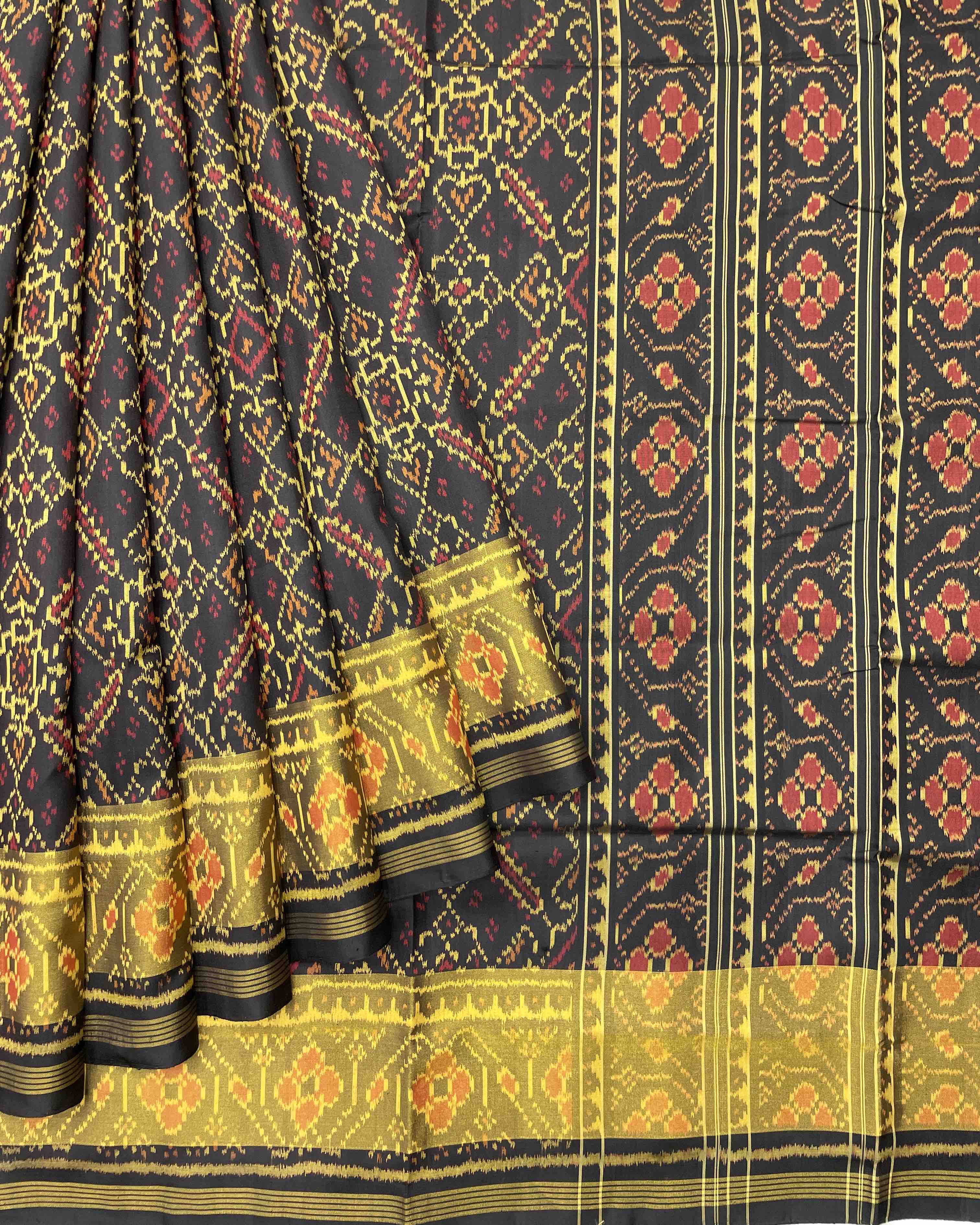 Black Manekchowk Designer Patola Saree SindhoiPatolaArt