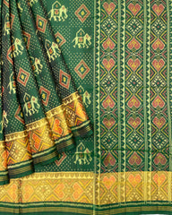 Green Narikunj Doted Designer Patola Saree