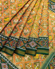 Green & Yellow Narikunj Designer Patola Saree