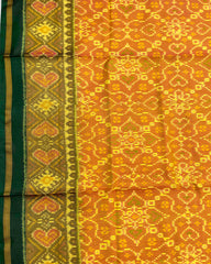 Green & Yellow Mix Designer Patola Saree