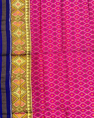 Blue & Pink Booty Designer Patola Saree