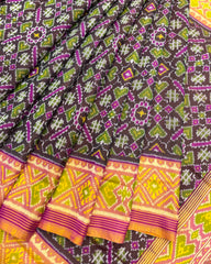 Peach & Berry Manekchowk Designer Patola Saree