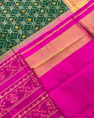 Pink & Green Sod Sitara Designer Patola Saree