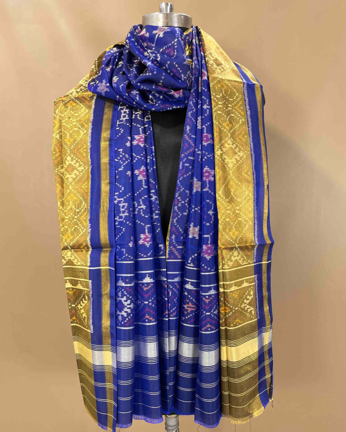 Blue Navratan Designer Patola Dupatta