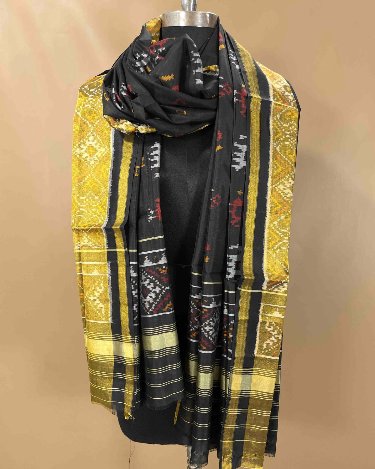 Black Narikunj Designer Patola Dupatta