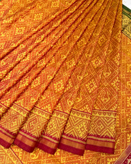 Yellow Ganga Jamuna Panchanda Designer Patola Saree