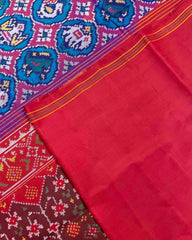 Red & Turquoise Circle Naikunj Designer Patola Saree