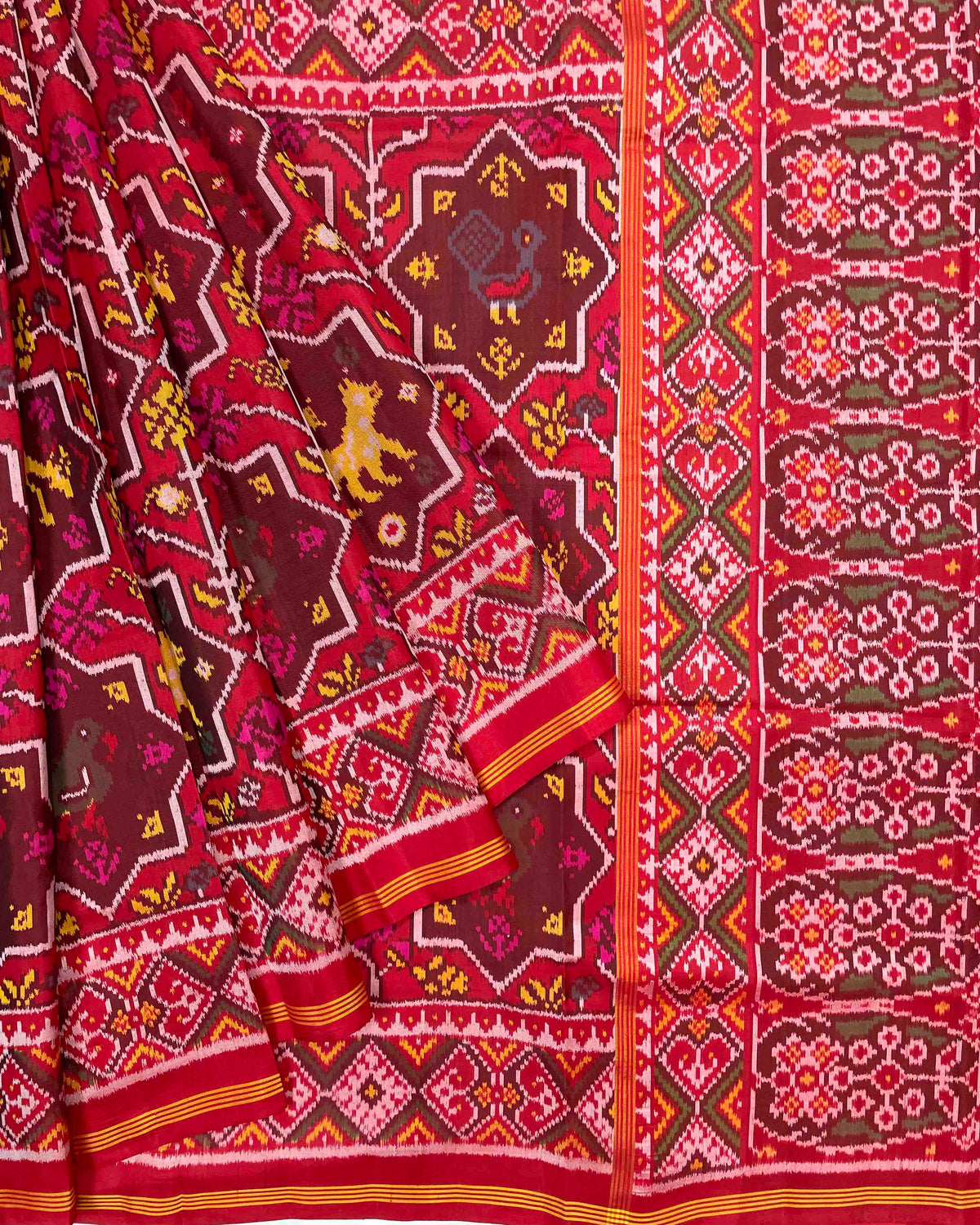 Red Star Narikunj Designer Patola Saree