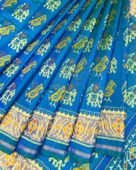 Sky Blue Narikunj Designer Patola Saree