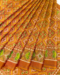 Golden Panchanda Designer Patola Saree