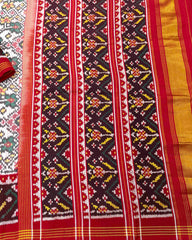 Red & White Navratan Designer Patola Saree