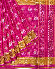 Pink Narikunj with Doted Panchanda Designer Patola Saree