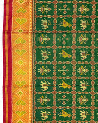 Red & Green Narikunj Designer Patola Saree