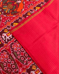 Red & Orange Big Chhabdi Traditional Figure Designer Patola Saree