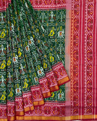 Red & Green Narikunj Designer Patola Saree