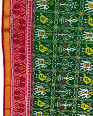 Red & Green Narikunj Designer Patola Saree