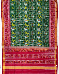 Red & Green Narikunj Designer Patola Saree