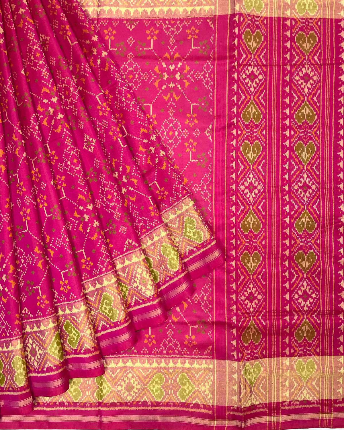 Pink Navratan Designer Patola Saree