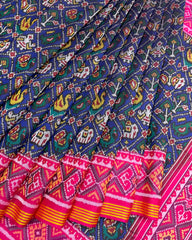 Pink & Blue Narikunj Designer Patola Saree