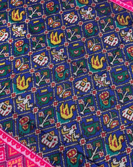 Pink & Blue Narikunj Designer Patola Saree