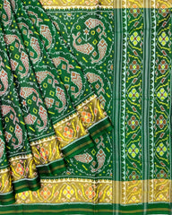 Green Chhabdi Fish Designer Patola Saree