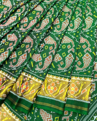 Green Chhabdi Fish Designer Patola Saree