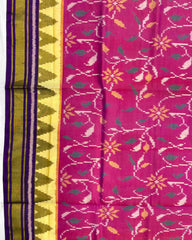 Purple & Pink Leaves Fancy Patola Saree