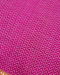 Pink Zig Zag Lining Patola Saree