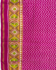 Pink Zig Zag Lining Patola Saree