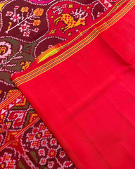 Red & Multicolour Narikunj Flower Designer Patola Saree