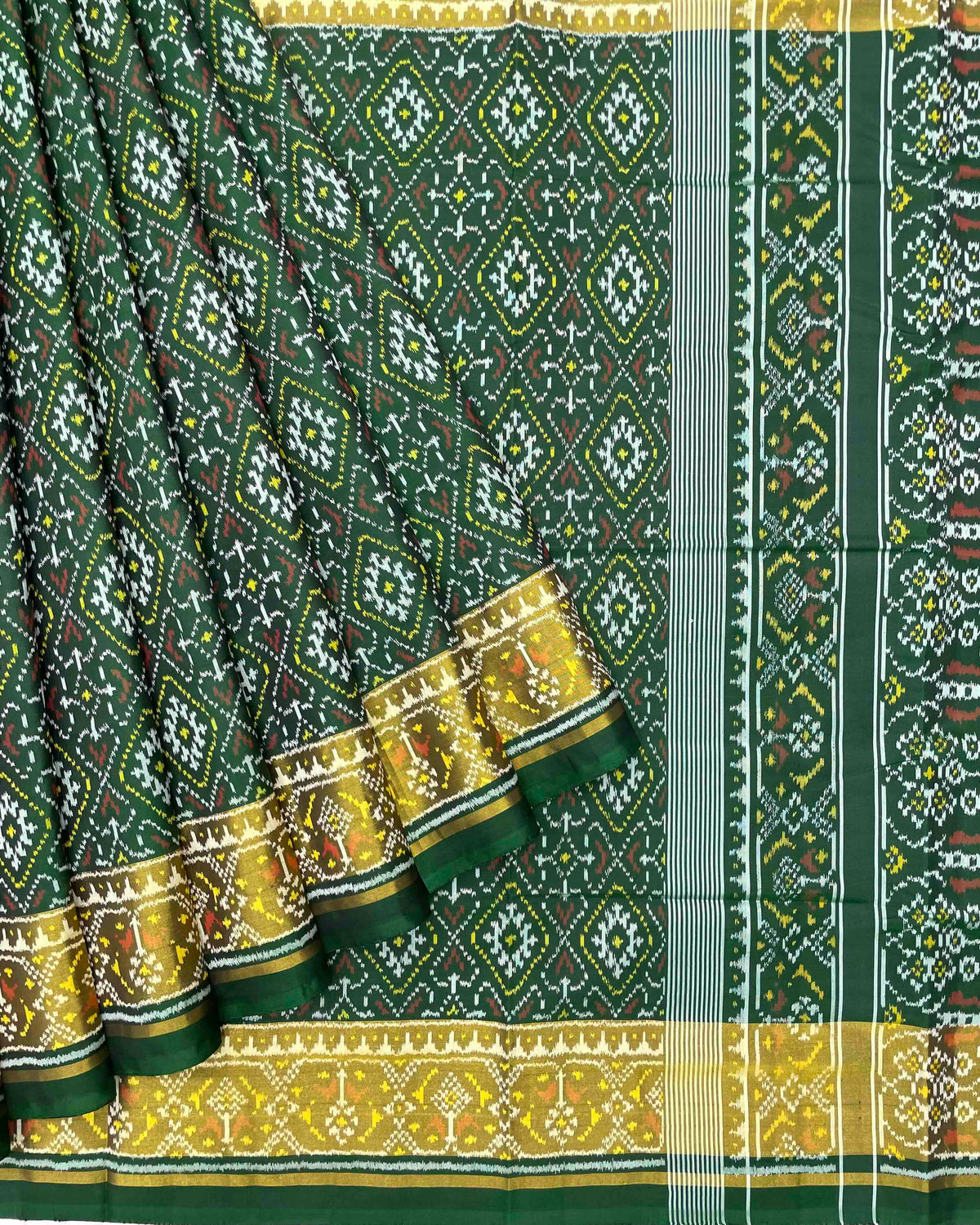 Green Panchanda Designer Patola Saree