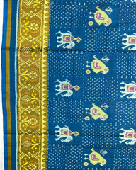 Rama Blue Narikunj Doted Designer Patola Saree