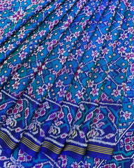 Blue & Turquoise Navratan Designer Patola Saree