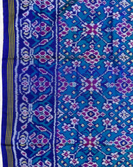 Blue & Turquoise Navratan Designer Patola Saree