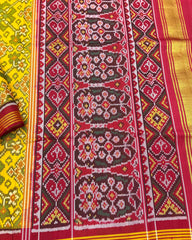 Red & Yellow Navratan Designer Patola Saree