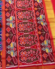 Red & Blue Manekchowk Designer Patola Saree