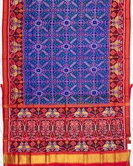 Red & Blue Manekchowk Designer Patola Saree