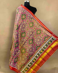 Red & Pink Navratan Tissue Patola Dupatta