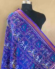 Blue & Purple Narikunj Designer Patola Dupatta