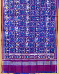 Blue & Purple Narikunj Designer Patola Dupatta