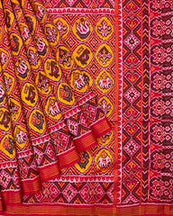 Red & Yellow Circle Narikunj Patola Saree