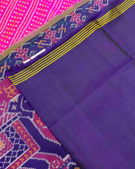 Navy Blue & Pink Leheriya Bandhani Design Patola Saree