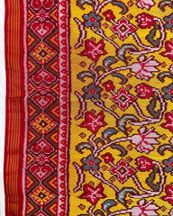 Red & Yellow Fancy Flower Patola Saree