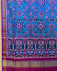 Purple & Firozi Blue Navratan Patola Dupatta