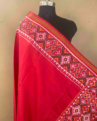 Red Plain Patola Dupatta