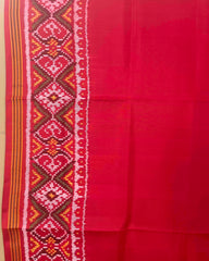 Red Plain Patola Dupatta